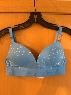 Pink Victoria’s Secret Women’s Y2K Star Print Bralette New Blue Size 32A